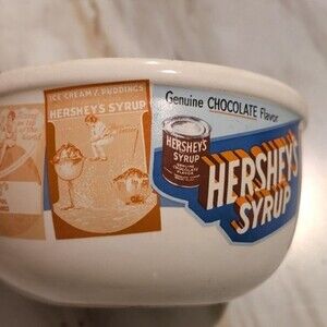 Vintage 5 1/2" Ice Cream/Cereal Bowl Hershey's Chocolate Syrup Advertisement
